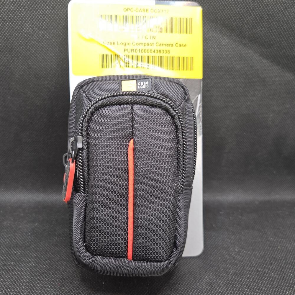 Case Logic DCB302 Black Camera Case Small Travel Bag Strap Two Zip Pockets NEW